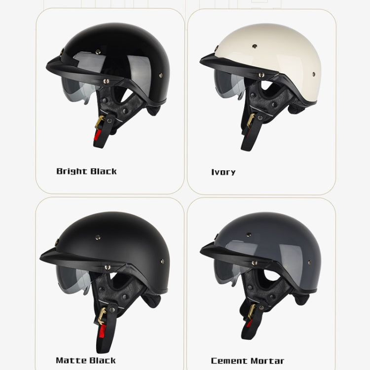 SOMAN Motorcycle Half Helmet Adjustable Helmet With Inner Mirror, Size: L(White with Transparent Mirror) - Helmets by SOMAN | Online Shopping South Africa | PMC Jewellery | Buy Now Pay Later Mobicred