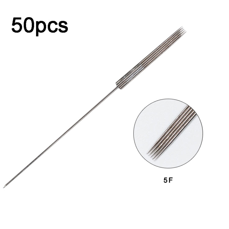 50pcs 5F 0.35 x 50mm Disposable Tattoo Needles Agujas Microblading Permanent Makeup Machine Needle - Tools by PMC Jewellery | Online Shopping South Africa | PMC Jewellery