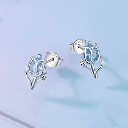 BSE873  925 Sterling Silver Tulip Stud Earrings for Women - Stud Earrings & Earrings by PMC Jewellery | Online Shopping South Africa | PMC Jewellery