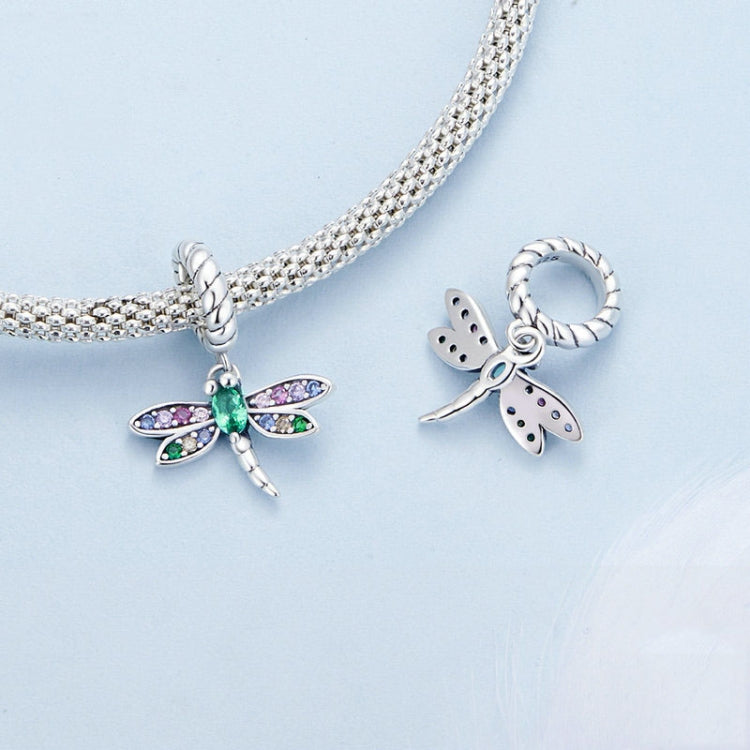 SCX141 Sterling Silver Zircon Dragonfly Beaded Jewelry Accessory - Jewelry Accessories by PMC Jewellery | Online Shopping South Africa | PMC Jewellery