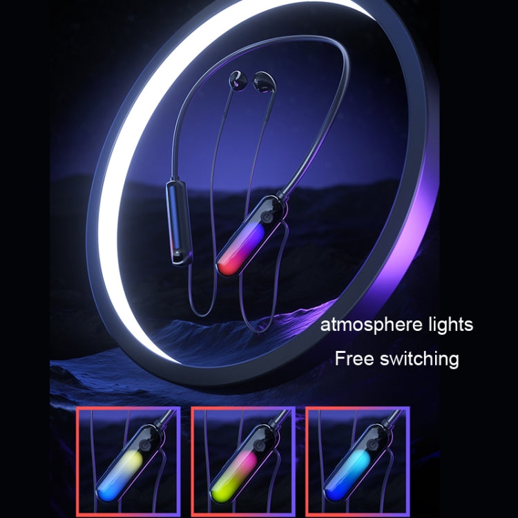 With Atmosphere Lamp Hanging Neck Bluetooth Earphone, Style: 2 In 1 - Neck-mounted Earphone by PMC Jewellery | Online Shopping South Africa | PMC Jewellery