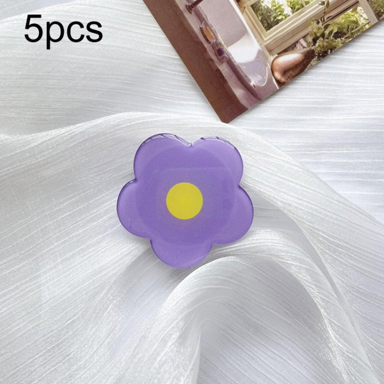 5pcs Sunflower Drip Glue Airbag Mobile Phone Holder(Purple Flower) - Ring Holder by PMC Jewellery | Online Shopping South Africa | PMC Jewellery