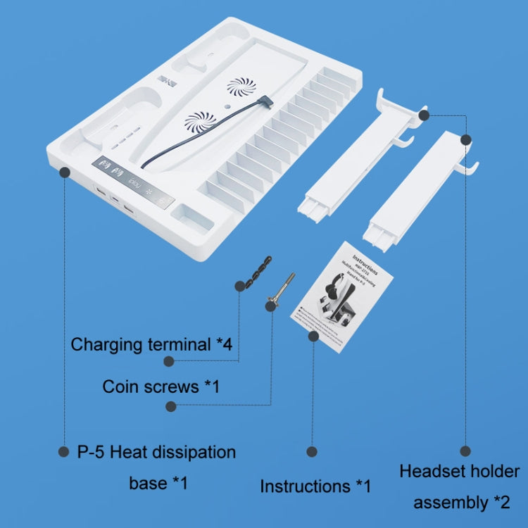 iplay for PS5 Host Cooling Handle Charging Base with Disc Storage Rack(White) - free shipping - PMC TechLife - Order now!