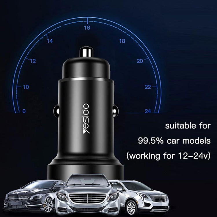 Yesido Y42 PD+QC3.0 Car Charger Cigarette Lighter 42W Fast Charger(Black) - Car Charger by Yesido | Online Shopping South Africa | PMC Jewellery