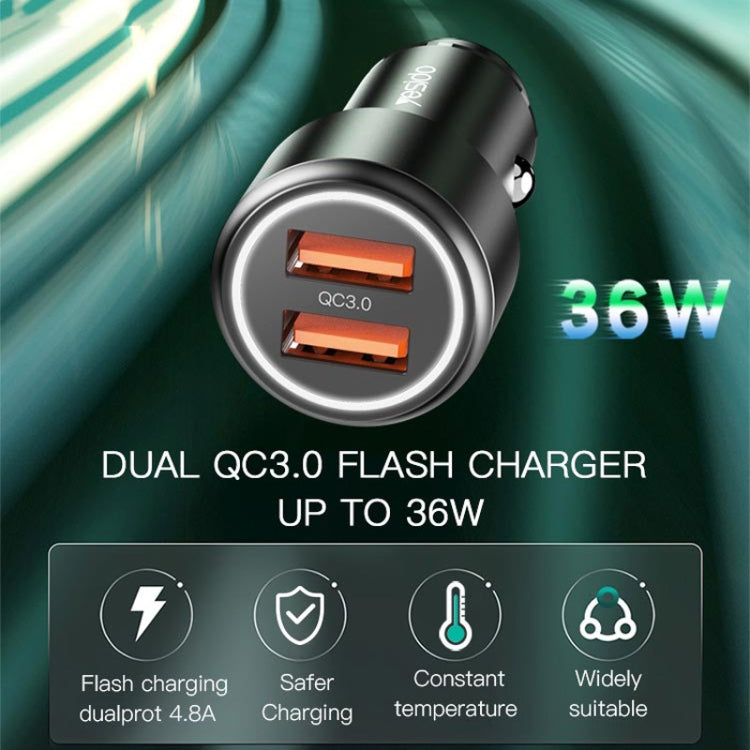 Yesido Y43 Dual USB Port Car Fast Charger Cigarette Lighter 36W Car Charger - Car Charger by Yesido | Online Shopping South Africa | PMC Jewellery