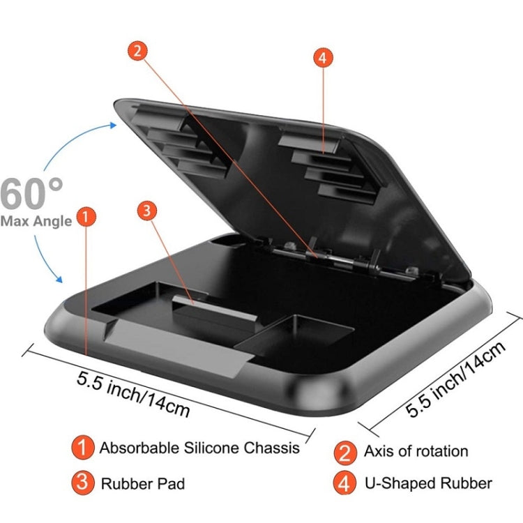 Car Mobile Phone Holder Carbon Fiber Pattern Silicone Dashboard Holder(Black) - Universal Car Holders by PMC TechLife | Online Shopping South Africa | PMC TechLife | Buy Now Pay Later Mobicred