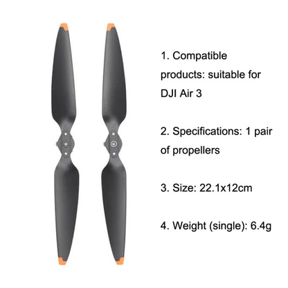 Original DJI Air 3 1pair Noise Reduction Propeller(Black) - DIY Propeller by DJI | Online Shopping South Africa | PMC Jewellery