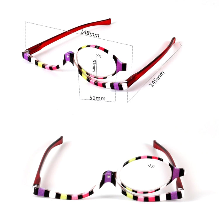 Makeup Presbyopic Glasses Multicolored Rotatable Magnifying Glass Single Piece Reading Glass, Degree: +200 - Presbyopic Glasses by PMC Jewellery | Online Shopping South Africa | PMC Jewellery