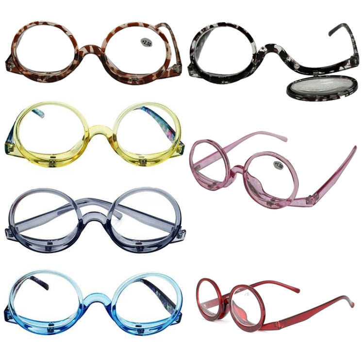 Makeup Magnifying Glass Presbyopic Glasses Flip Swivel Reading Glasses, Degree: +400(Blue Frame) - Presbyopic Glasses by PMC Jewellery | Online Shopping South Africa | PMC Jewellery