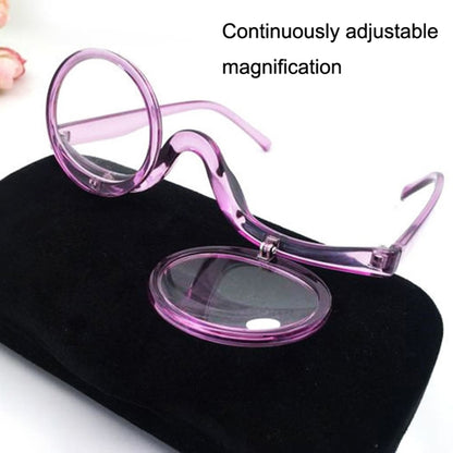 Makeup Magnifying Glass Presbyopic Glasses Flip Swivel Reading Glasses, Degree: +100(Tea Color) - Presbyopic Glasses by PMC Jewellery | Online Shopping South Africa | PMC Jewellery