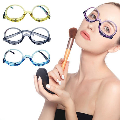 Makeup Magnifying Glass Presbyopic Glasses Flip Swivel Reading Glasses, Degree: +250(Blue Frame) - Presbyopic Glasses by PMC Jewellery | Online Shopping South Africa | PMC Jewellery