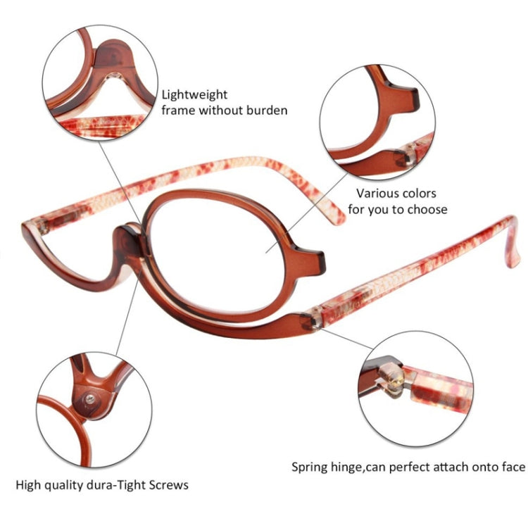 Makeup Presbyopic Glasses Monolithic Reading Glass Magnifying Glass, Degree: +100(Tea Color) - Presbyopic Glasses by PMC Jewellery | Online Shopping South Africa | PMC Jewellery