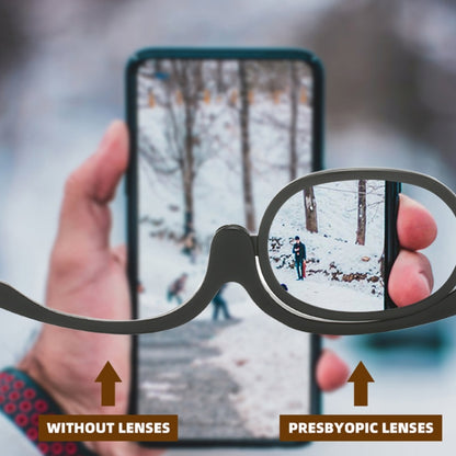 Makeup Presbyopic Glasses Monolithic Reading Glass Magnifying Glass, Degree: +400(Tea Color) - Presbyopic Glasses by PMC Jewellery | Online Shopping South Africa | PMC Jewellery