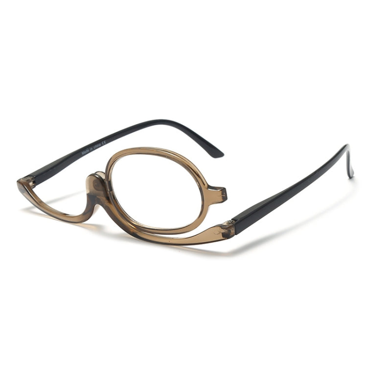 Makeup Presbyopic Glasses Monolithic Reading Glass Magnifying Glass, Degree: +150(Tea Color) - Presbyopic Glasses by PMC Jewellery | Online Shopping South Africa | PMC Jewellery