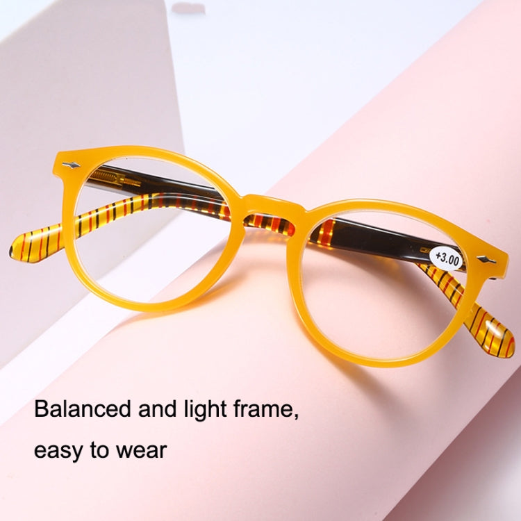 Retro Flexible Durable Portability HD Presbyopic Glasses +200(Yellow) - Presbyopic Glasses by PMC Jewellery | Online Shopping South Africa | PMC Jewellery