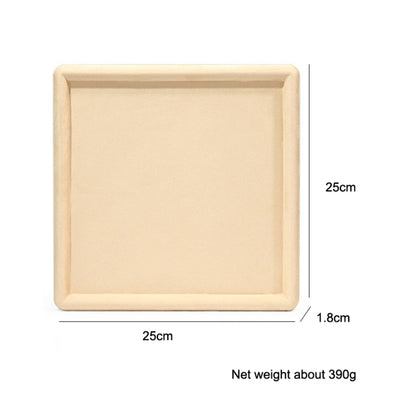 25x25x1.8cm Jewelry Tray Ring Square Empty Plate Earrings Necklace Jewelry Display Tray(Khaki) - Jewelry Storages by PMC Jewellery | Online Shopping South Africa | PMC Jewellery