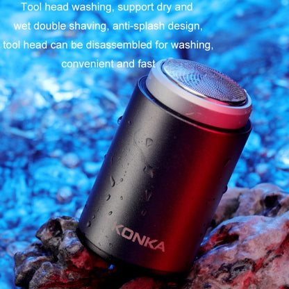 KONKA Mini Portable Razor Outdoor Waterproof Men Razor, Color: Black+1 Knife Head - Electric Shavers by KONKA | Online Shopping South Africa | PMC Jewellery