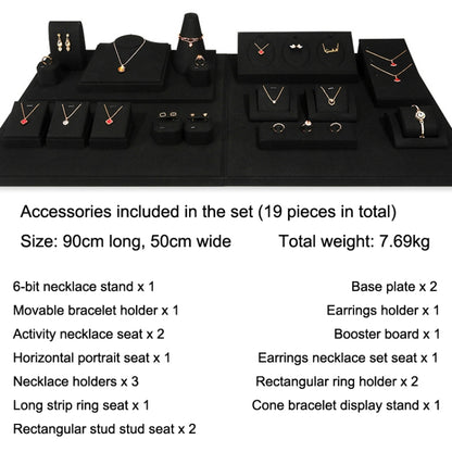 Black Microfiber Necklace Ring Jewelry Display Live Jewelry Prop Rack Set 9 - Jewelry Storages by PMC Jewellery | Online Shopping South Africa | PMC Jewellery