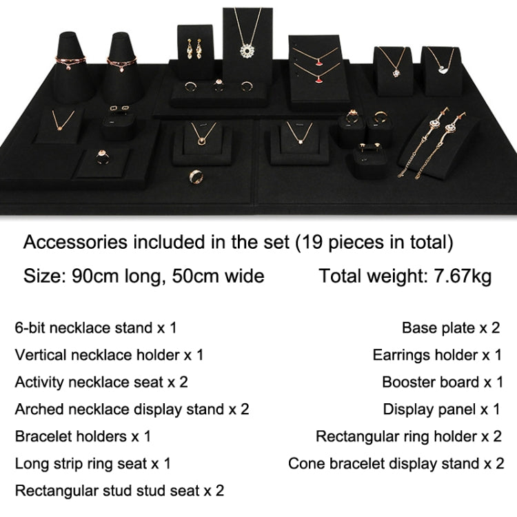 Black Microfiber Necklace Ring Jewelry Display Live Jewelry Prop Rack Set 10 - Jewelry Storages by PMC Jewellery | Online Shopping South Africa | PMC Jewellery