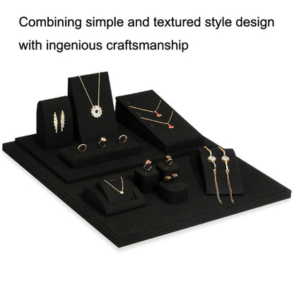 Black Microfiber Necklace Ring Jewelry Display Live Jewelry Prop Rack Set 2 - Jewelry Storages by PMC Jewellery | Online Shopping South Africa | PMC Jewellery