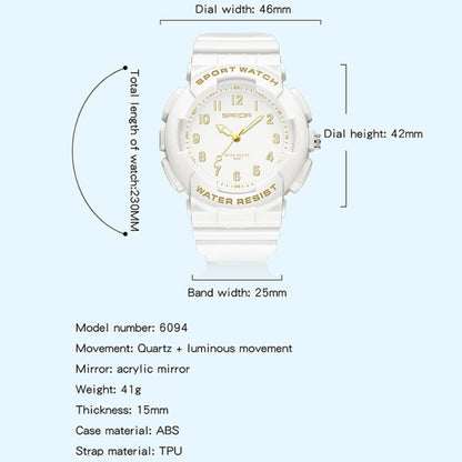 SANDA Small Fresh Digital All-match Waterproof Luminous Student Watch(White Rose Gold) - LED Digital Watches by SANDA | Online Shopping South Africa | PMC Jewellery