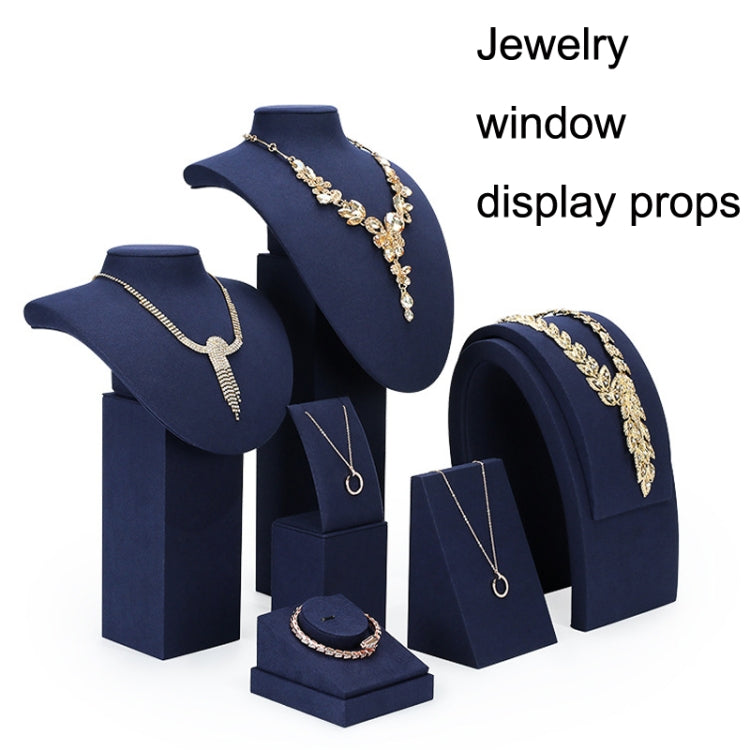 Jewelry Display Props Blue Microfiber Window Necklace Earring Ring Stand Set 1 - Jewelry Storages by PMC Jewellery | Online Shopping South Africa | PMC Jewellery