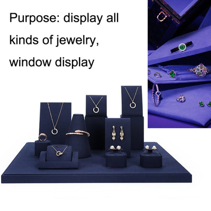 8x8x43cm Diorama Necklace Holder Jewelry Display Props Blue Microfiber Window Necklace Earring Ring Stand - Jewelry Storages by PMC Jewellery | Online Shopping South Africa | PMC Jewellery