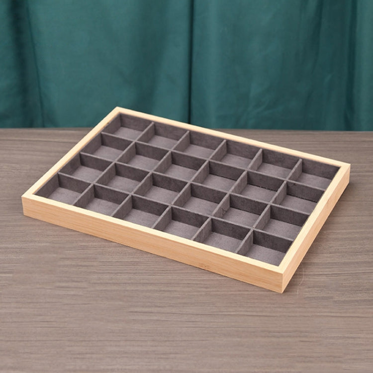 Bamboo Wood Jewelry Display Pallet Jewelry Storage Display Tray, Style: 24 Grid Tray - Jewelry Storages by PMC Jewellery | Online Shopping South Africa | PMC Jewellery