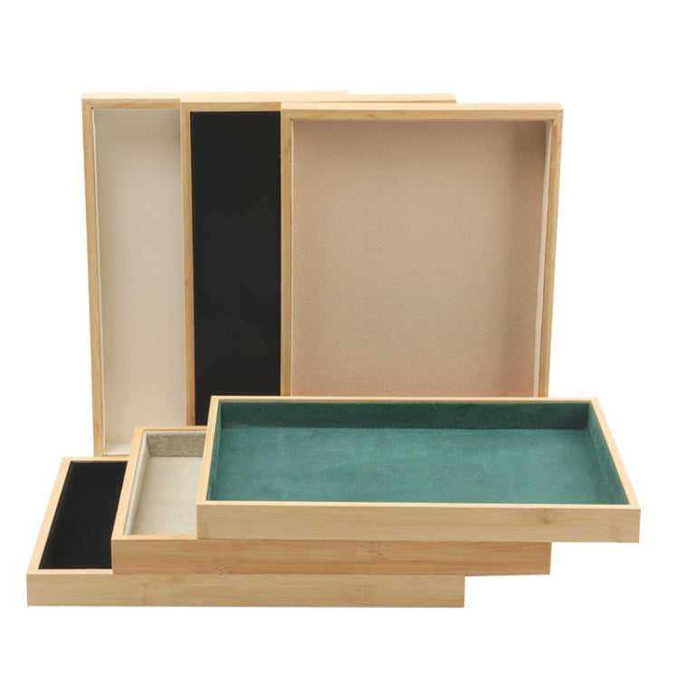 Bamboo Wood Velvet Multi-Functional Jewelry Display Tray Jewelry Storage Box Empty Tray, Style: Velvet (Dark Green) - Jewelry Storages by PMC Jewellery | Online Shopping South Africa | PMC Jewellery