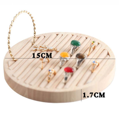 Solid Wooden Round Ring Jewelry Display Board Jewelry Bracelet Storage Tray, Style: Leather ( White ) - Jewelry Storages by PMC Jewellery | Online Shopping South Africa | PMC Jewellery