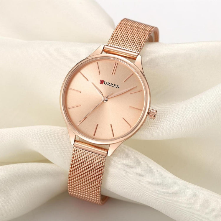 Curren 9024 Casual Steel Strap Waterproof Women Quartz Watch, Color: Gold Shell Gold Surface - Alloy Watches by Curren | Online Shopping South Africa | PMC Jewellery | Buy Now Pay Later Mobicred