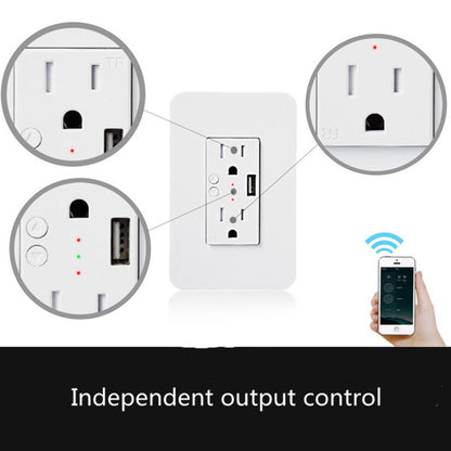 Smart Wall Socket 120 Type WIFI Remote Control Voice Control With USB Socket, Model:American Wall Socket - Smart Socket by PMC Jewellery | Online Shopping South Africa | PMC Jewellery