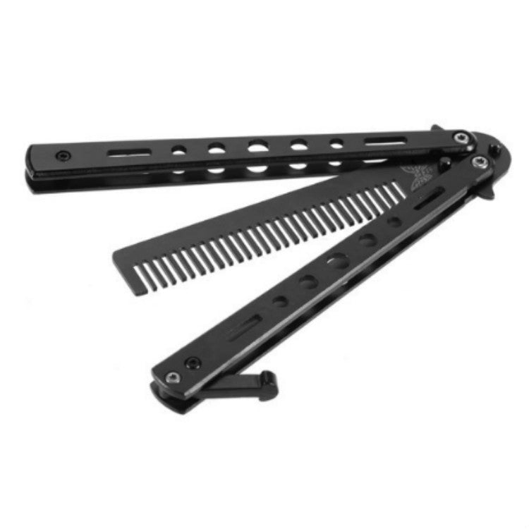 Salon Stainless Steel Practice Comb Practice Knife (Uncut) Butterfly Comb(Black) - Hair Trimmer by PMC Jewellery | Online Shopping South Africa | PMC Jewellery