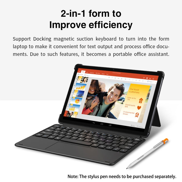 CHUWI Surpad 4G LTE Tablet PC, 10.1 inch, 4GB+128GB, with Keyboard, Android 10.0, Helio MT6771V Octa Core up to 2.0GHz, Support Dual SIM & OTG & Bluetooth & Dual Band WiFi, EU Plug (Black+Grey) - CHUWI by CHUWI | Online Shopping South Africa | PMC Jewellery | Buy Now Pay Later Mobicred