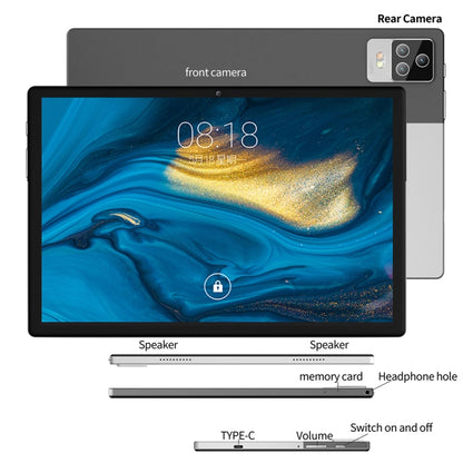 BDF P70 4G LTE Tablet PC, 10.1 inch, 8GB+128GB, Android 12.0 MTK6762 Octa Core, Support Dual SIM & Bluetooth & WiFi, EU Plug(Silver) - BDF by BDF | Online Shopping South Africa | PMC Jewellery | Buy Now Pay Later Mobicred