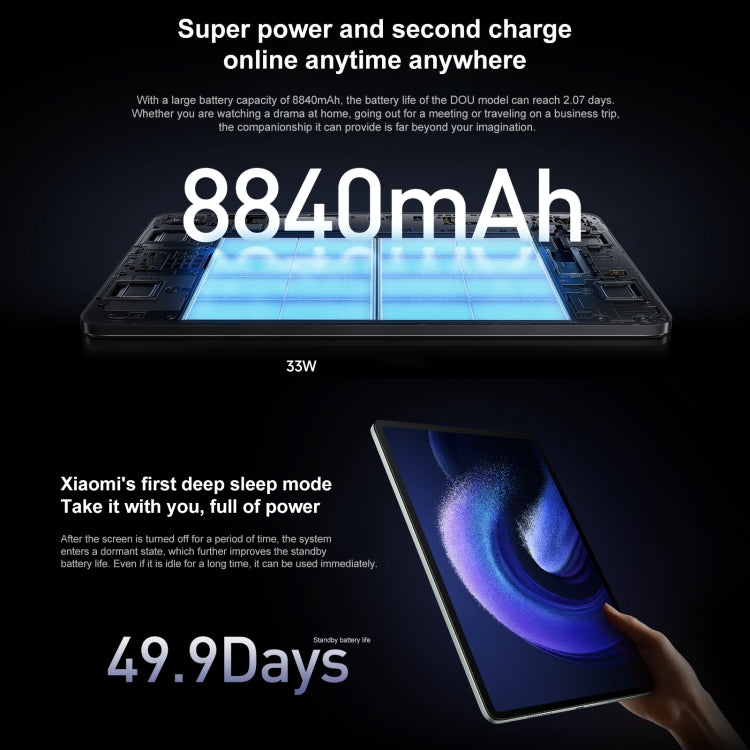 Xiaomi Pad 6, 11.0 inch, 8GB+128GB, MIUI 14 Qualcomm Snapdragon 870 7nm Octa Core up to 3.2GHz, 8840mAh Battery, Support BT, WiFi (Black) - Other by Xiaomi | Online Shopping South Africa | PMC Jewellery
