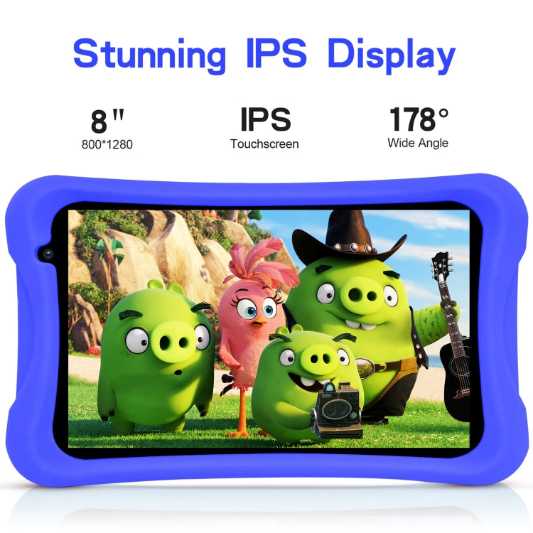 Pritom L8 Kids Tablet PC, 8.0 inch, 2GB+32GB, Android 10 Unisoc SC7731 Quad Core CPU, Support 2.4G WiFi / Bluetooth, Global Version with Google Play, US Plug(Blue) -  by PRITOM | Online Shopping South Africa | PMC Jewellery | Buy Now Pay Later Mobicred