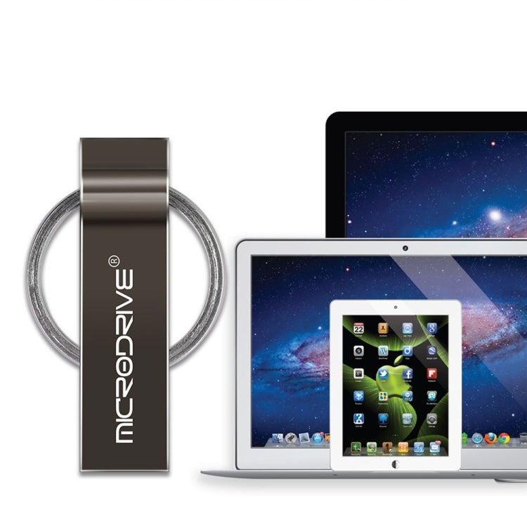 MicroDrive 4GB USB 2.0 Metal Keychain U Disk (Black) - USB Flash Drives by MicroDrive | Online Shopping South Africa | PMC Jewellery