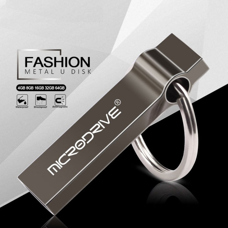 MicroDrive 8GB USB 2.0 Metal Keychain U Disk (Grey) - USB Flash Drives by MicroDrive | Online Shopping South Africa | PMC Jewellery