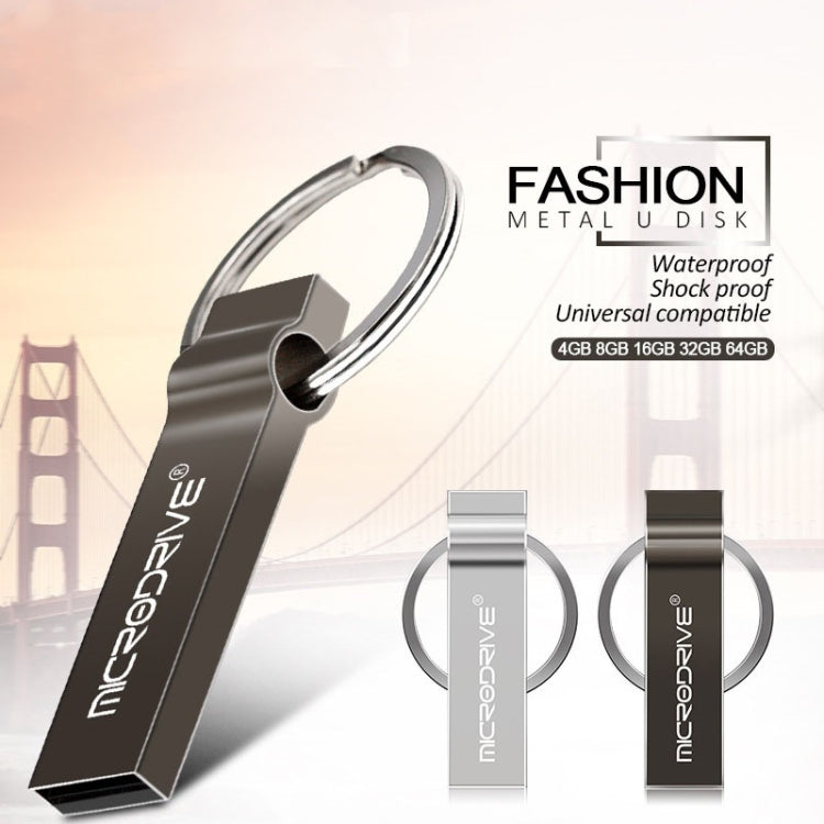 MicroDrive 8GB USB 2.0 Metal Keychain U Disk (Grey) - USB Flash Drives by MicroDrive | Online Shopping South Africa | PMC Jewellery