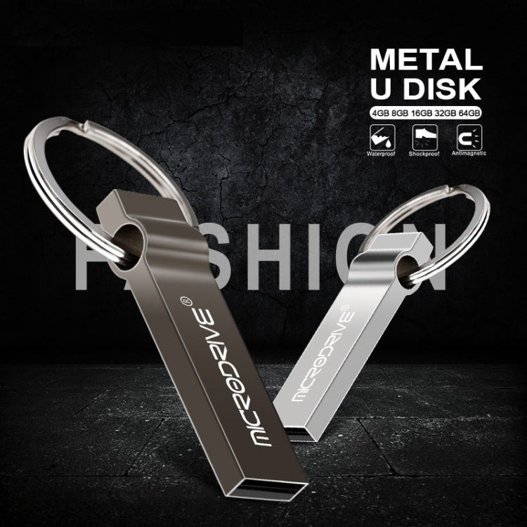 MicroDrive 32GB USB 2.0 Metal Keychain U Disk (Black) - free shipping - PMC TechLife - Order now!