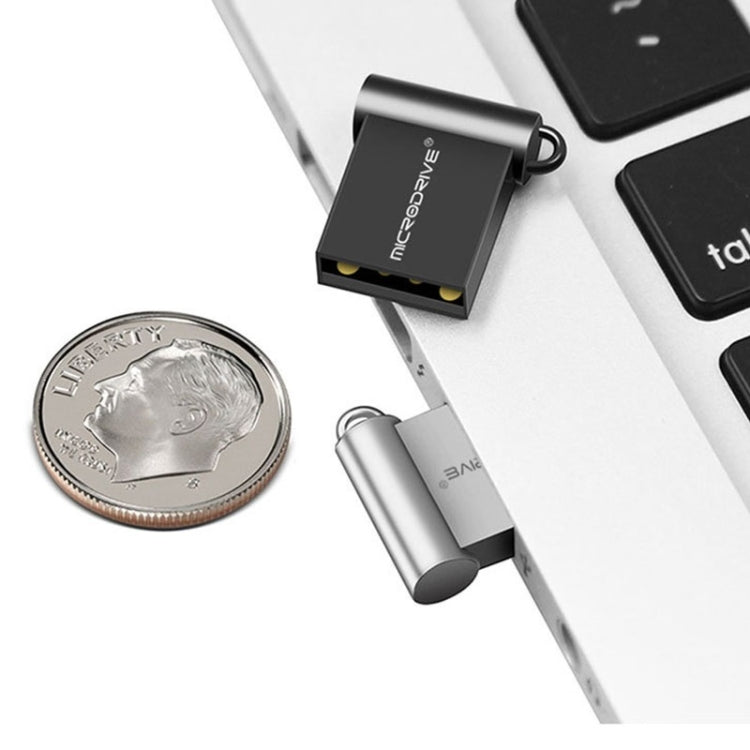 MicroDrive 64GB USB 2.0 Metal Mini USB Flash Drives U Disk (Black) - USB Flash Drives by MicroDrive | Online Shopping South Africa | PMC Jewellery