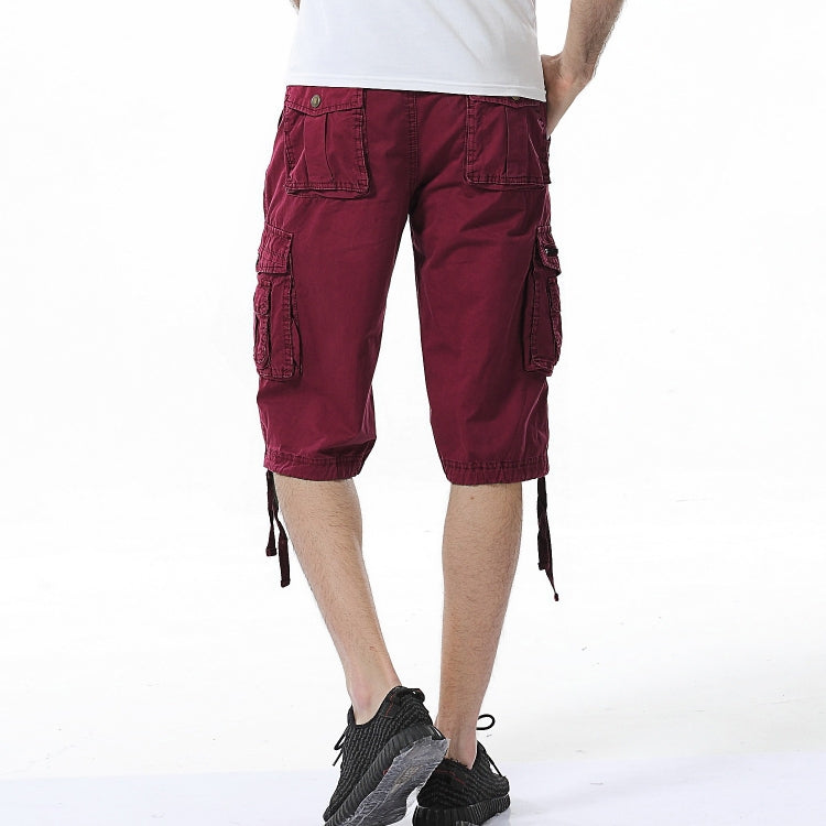 Summer Multi-pocket Solid Color Loose Casual Cargo Shorts for Men (Color:Dark Grey Size:40) - Pants by PMC Jewellery | Online Shopping South Africa | PMC Jewellery